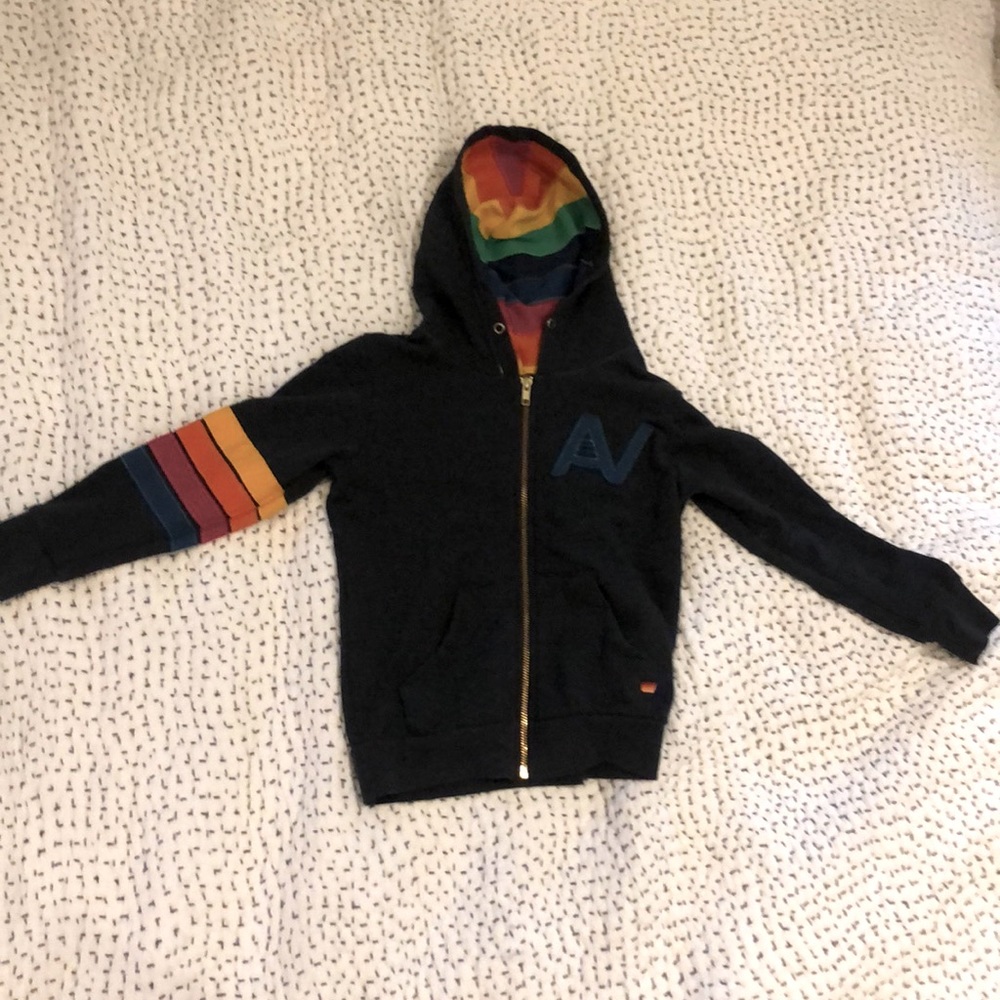 Aviator Nation Kids Black/Rainbow Zip-up